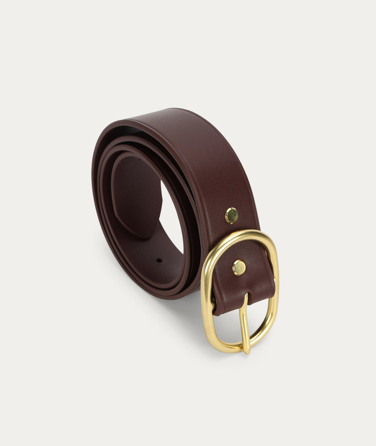 Wide Epona Belt - Dark Cherry/Brass