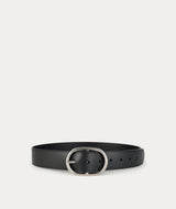 Wide Belt Oval Buckle - Black/Silver