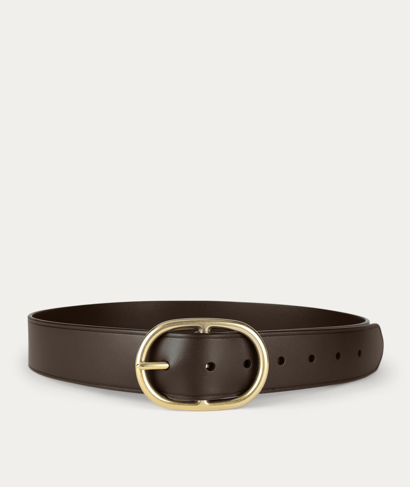 Wide Belt - Oval Buckle - Mud/Brass