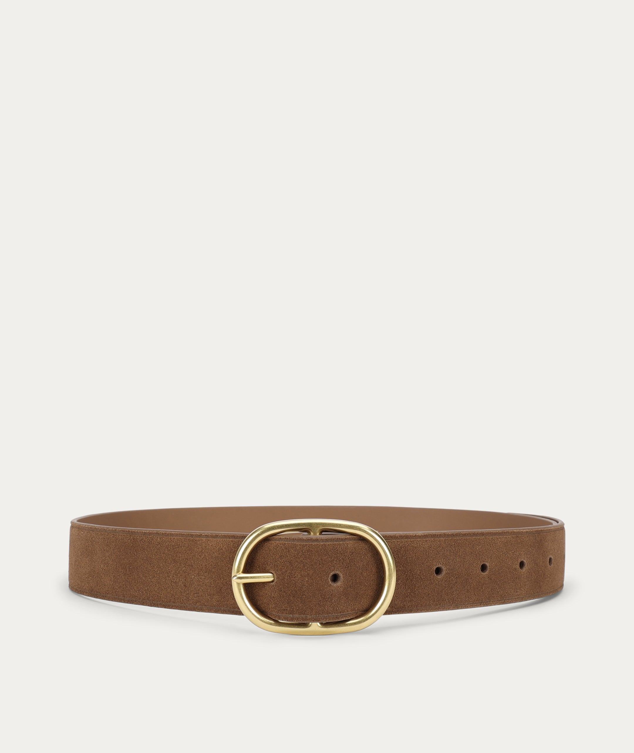 Wide Epona Belt - Hazel Suede/Brass