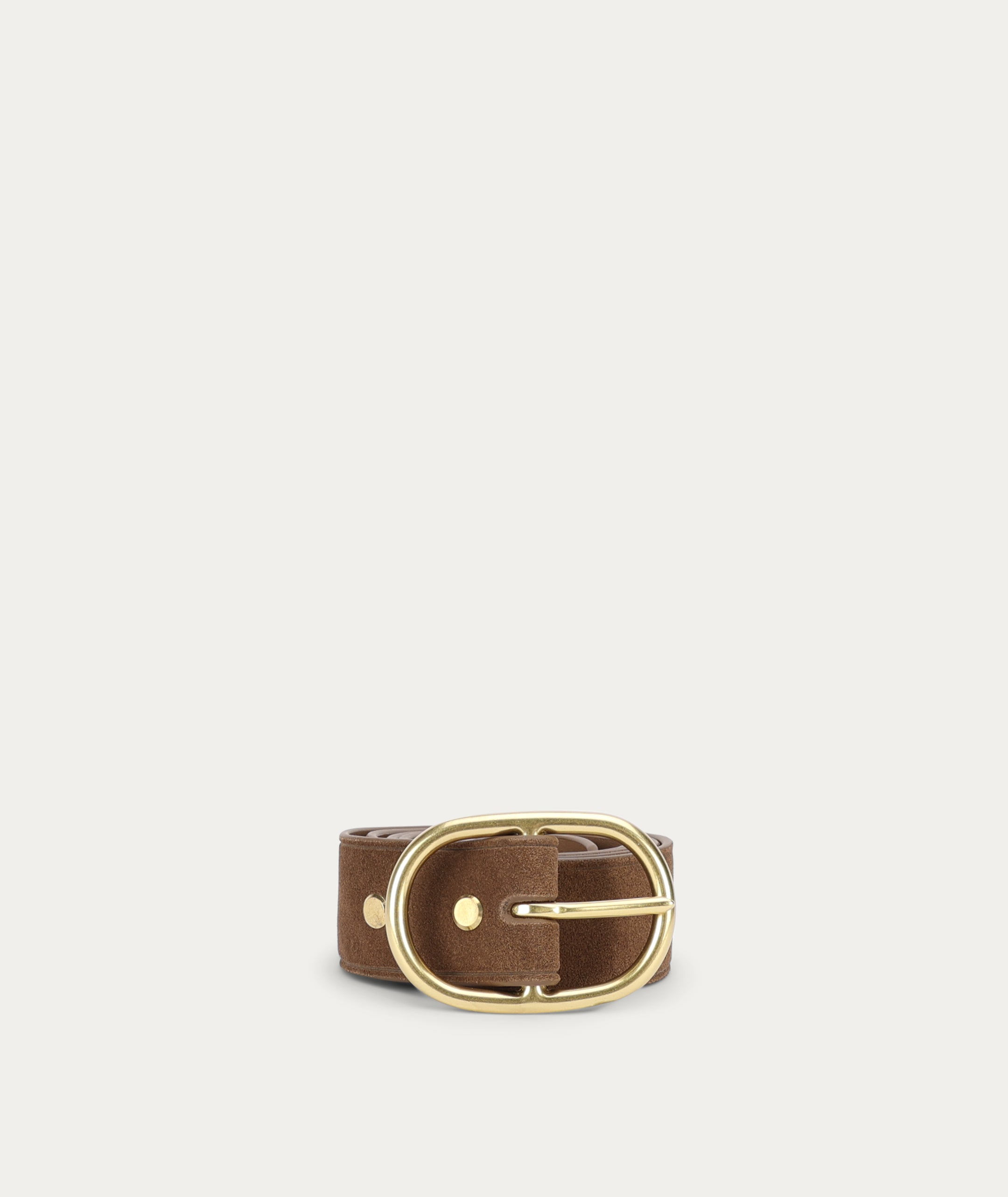 Wide Epona Belt - Hazel Suede/Brass