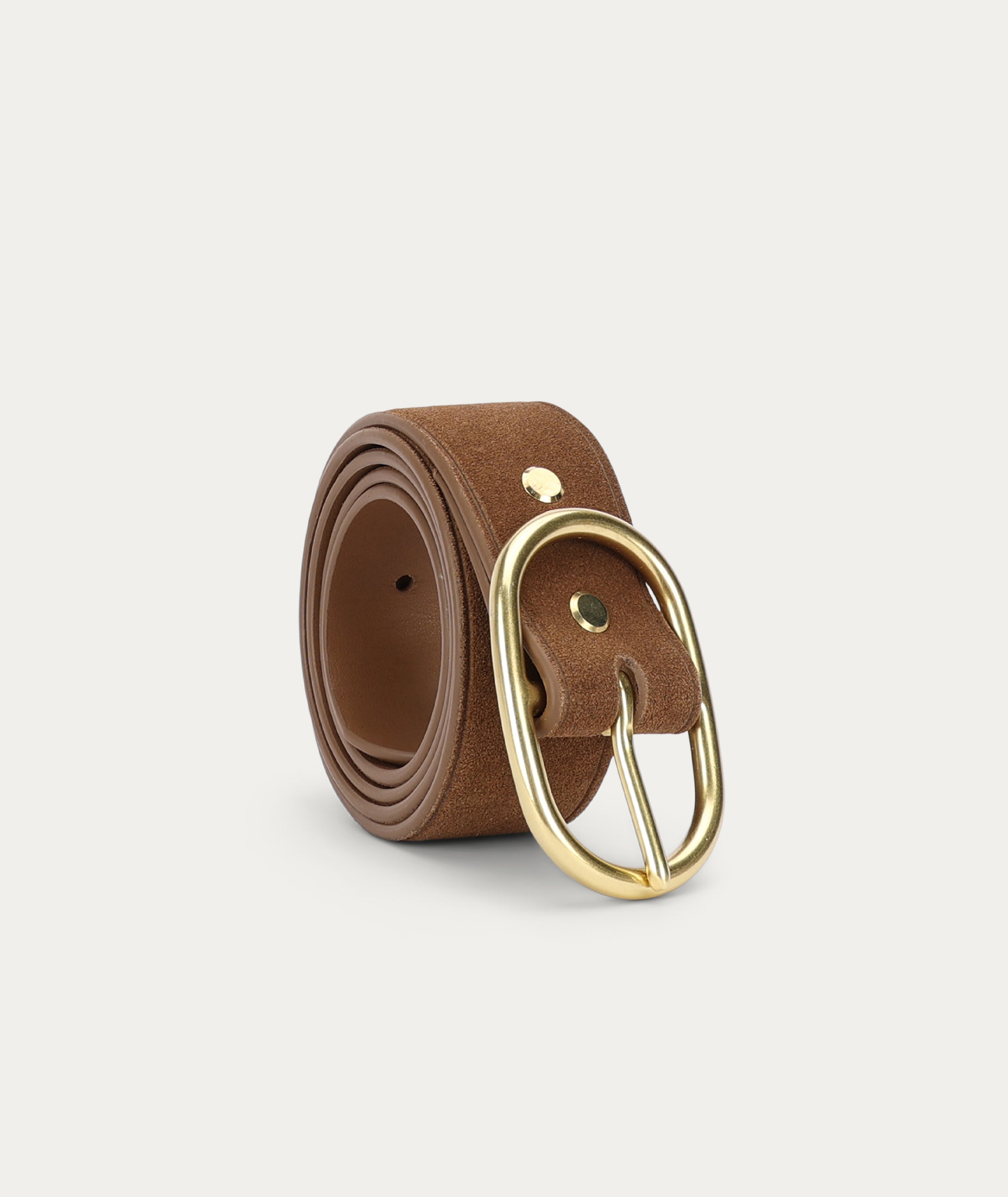 Wide Epona Belt - Hazel Suede/Brass
