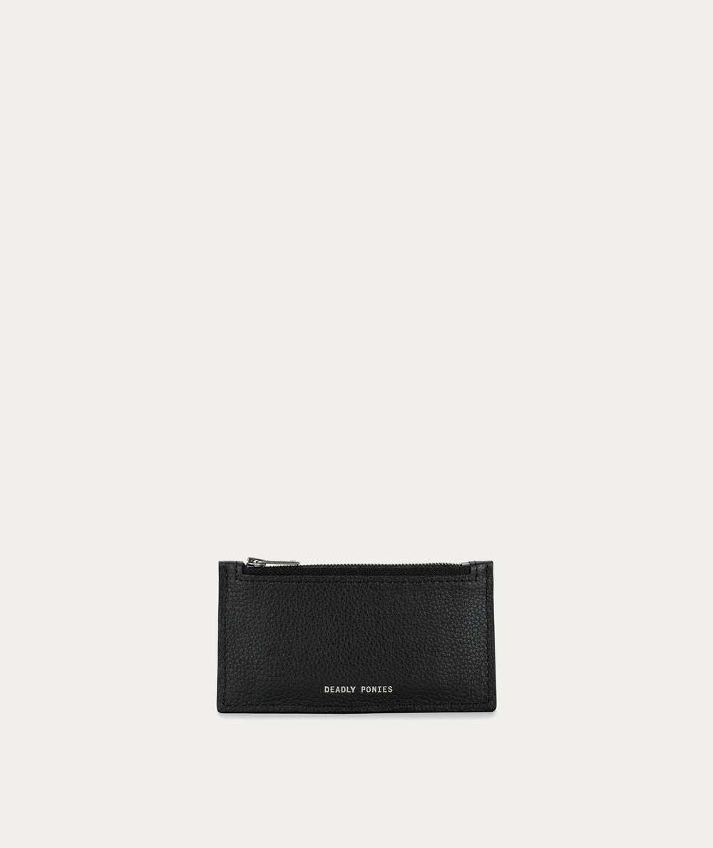 Zip Card Holder - Black/Silver