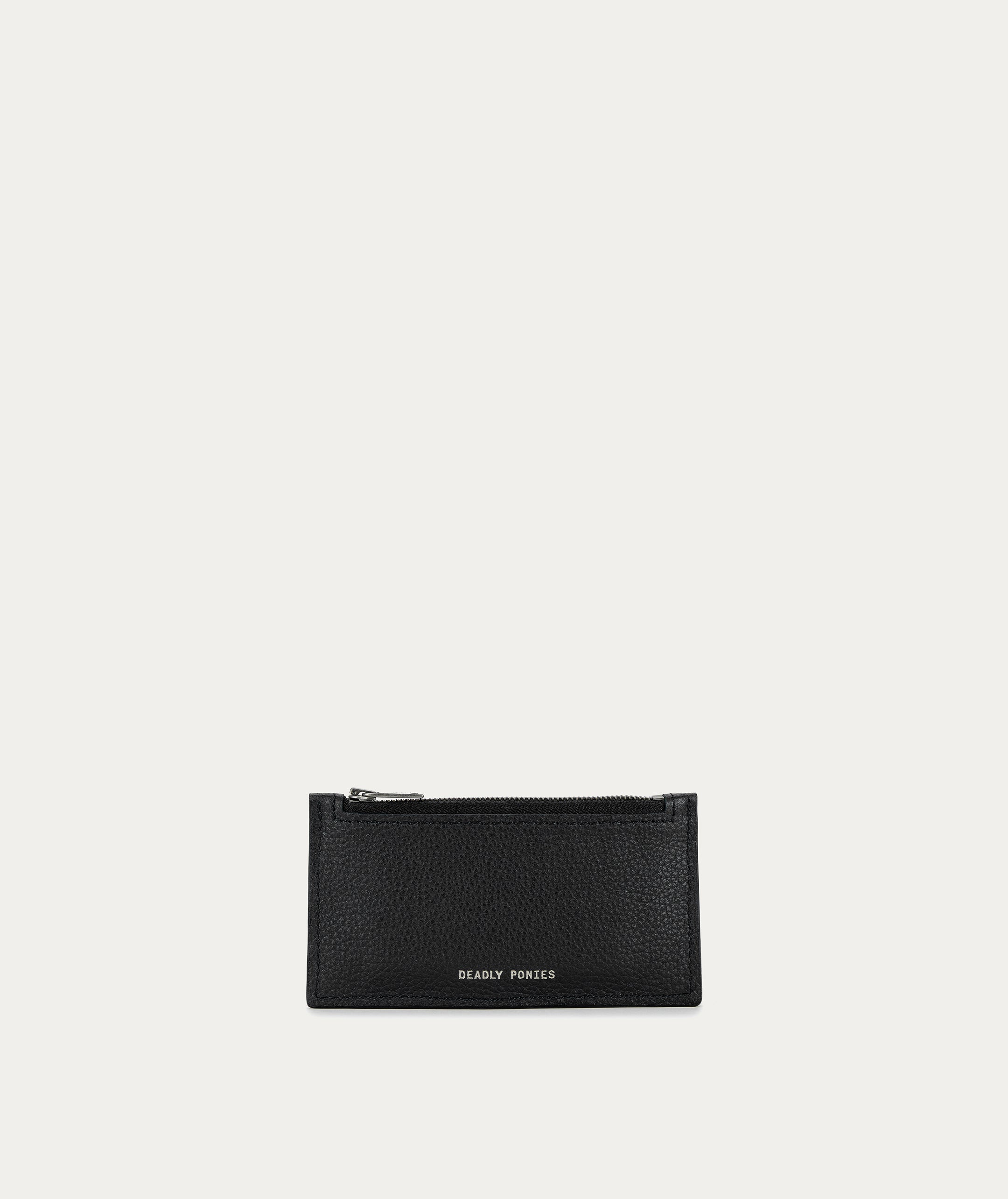 Zip Card Holder - Black/Silver