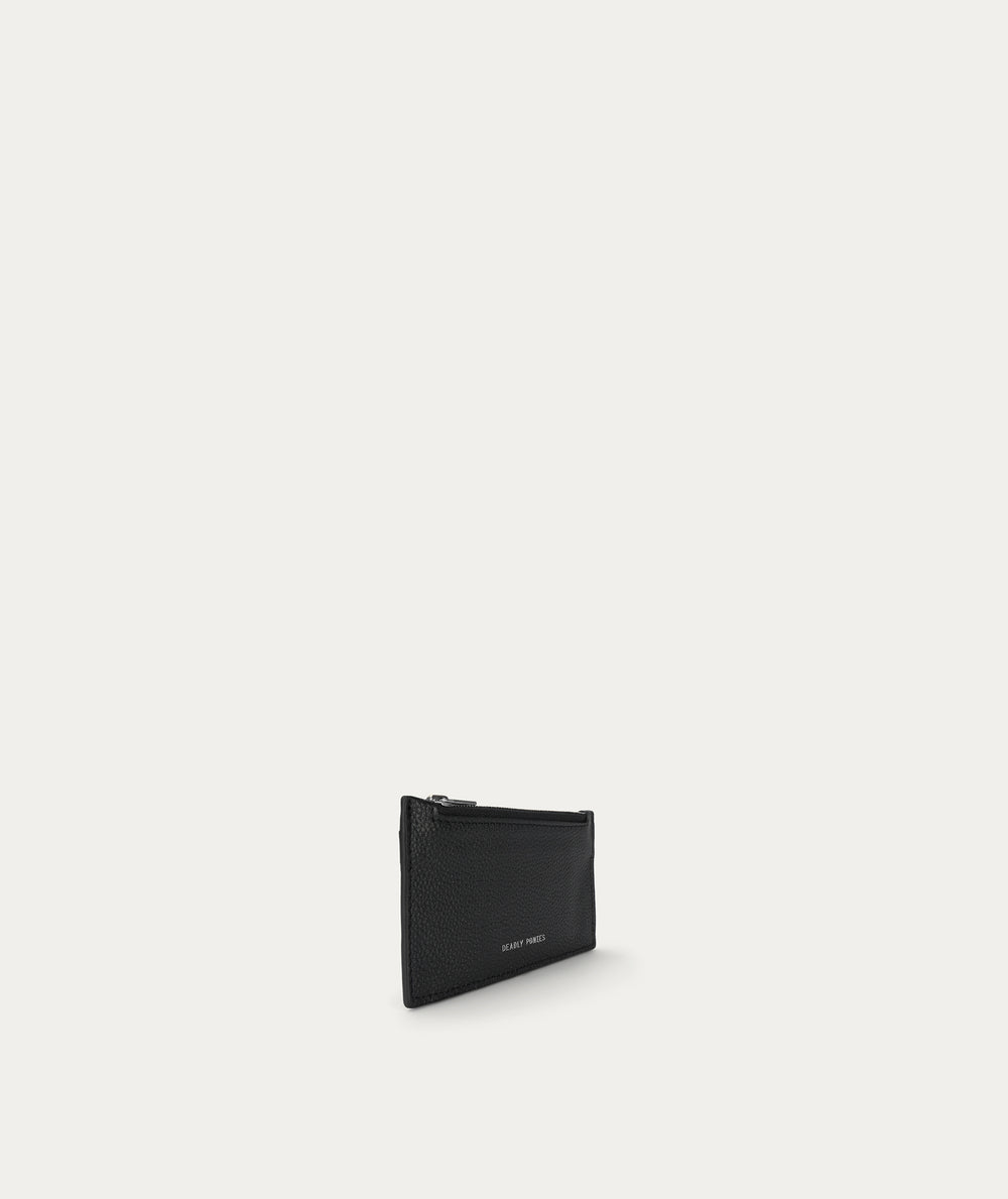 Zip Card Holder - Black/Silver