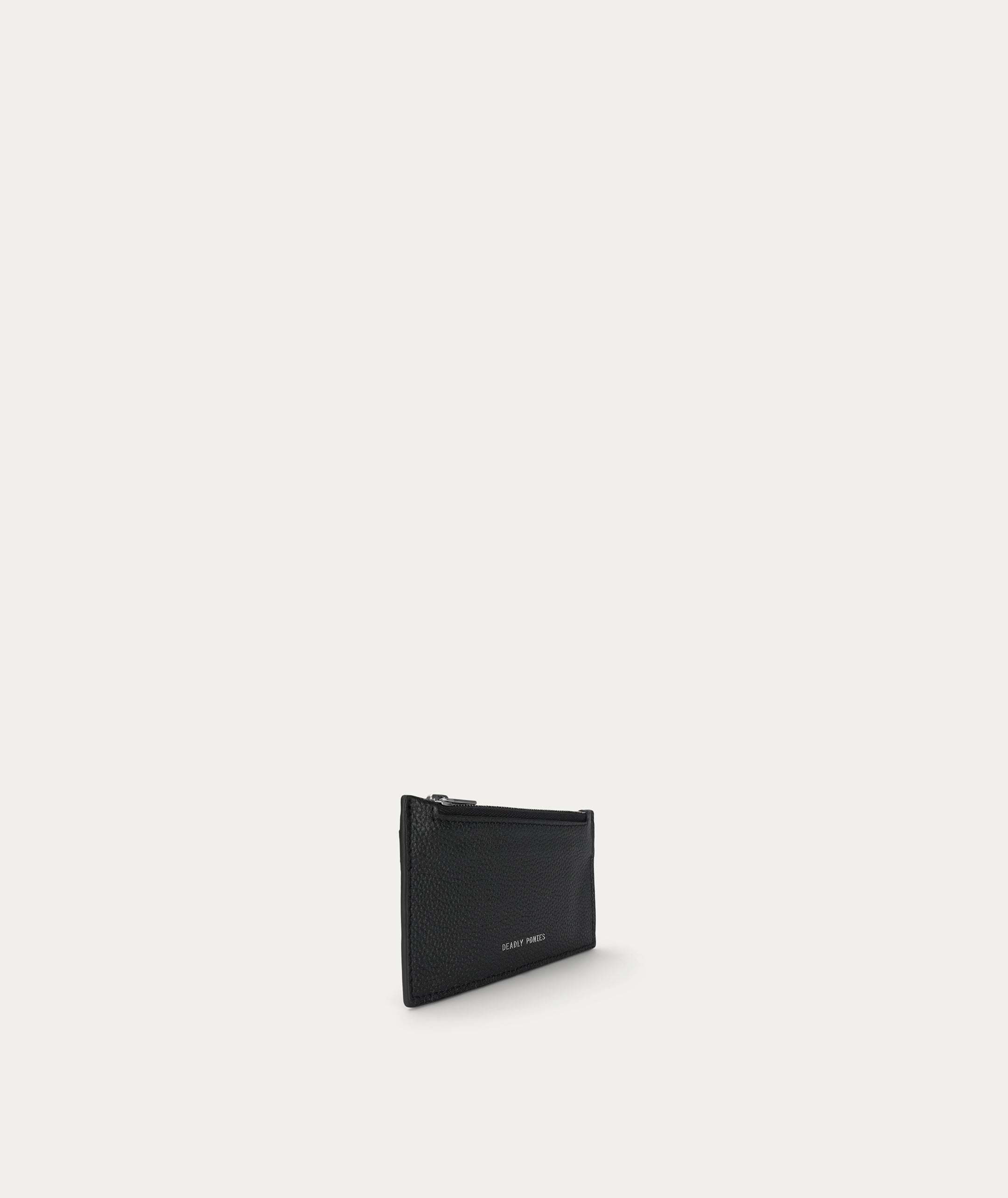Zip Card Holder - Black/Silver