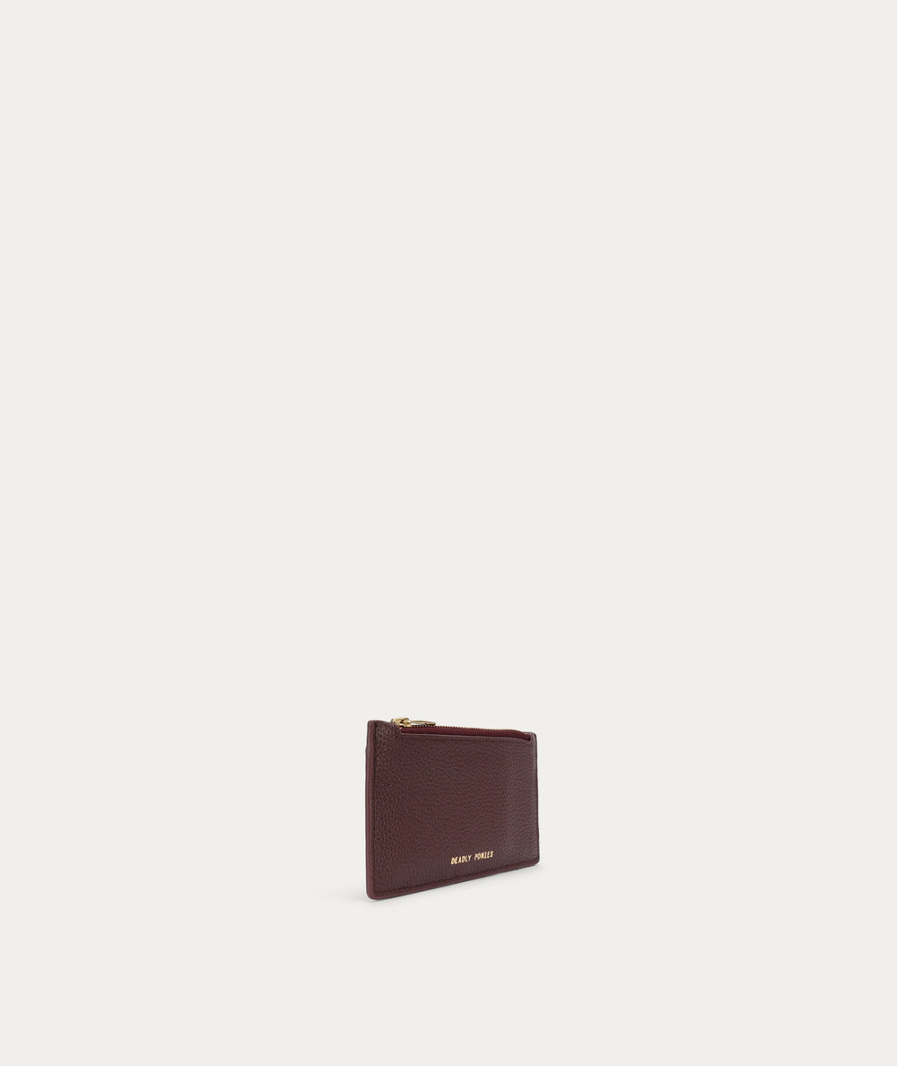 Zip Card Holder - Dark Cherry