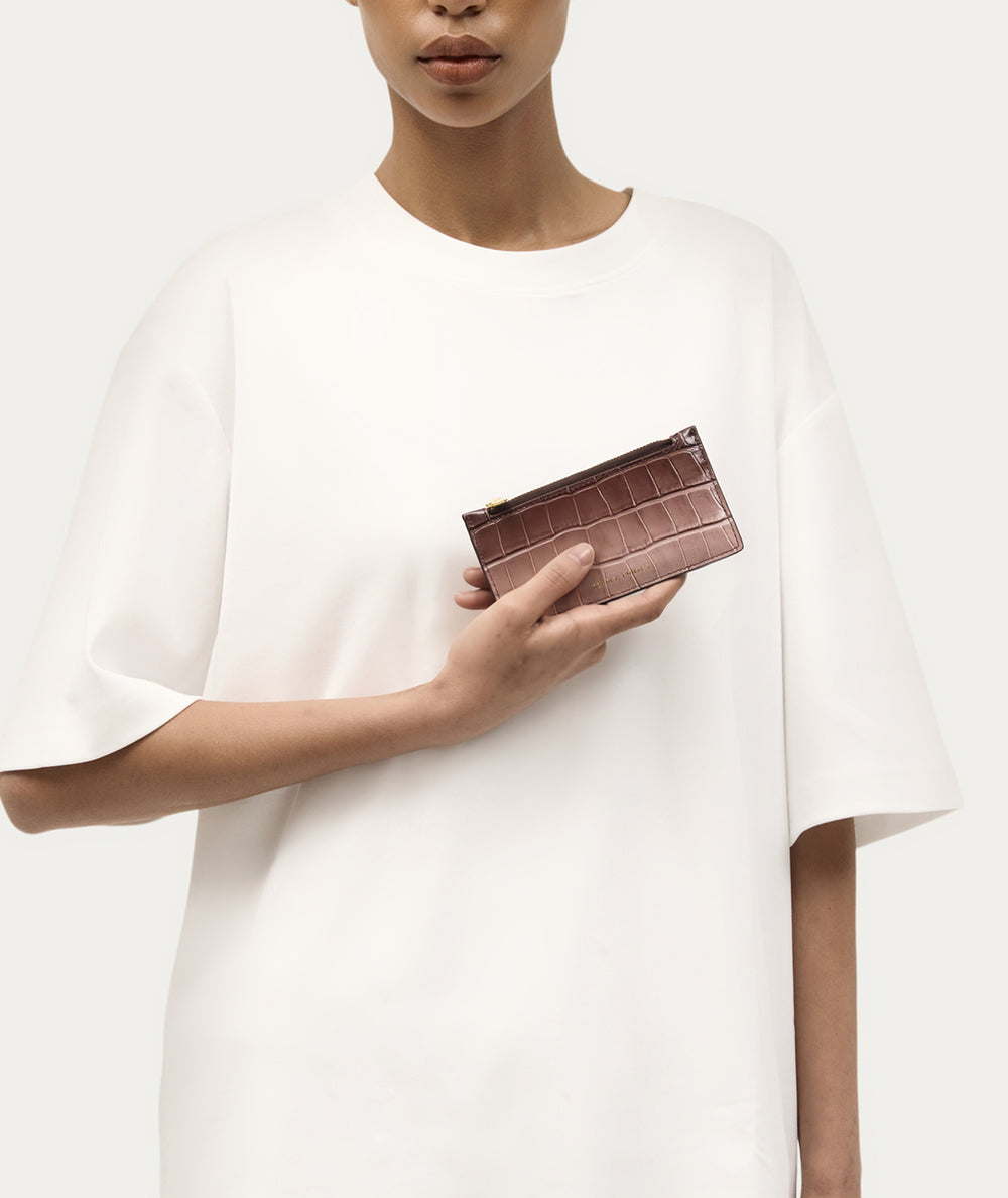 Zip Card Holder - Eclipse Croc