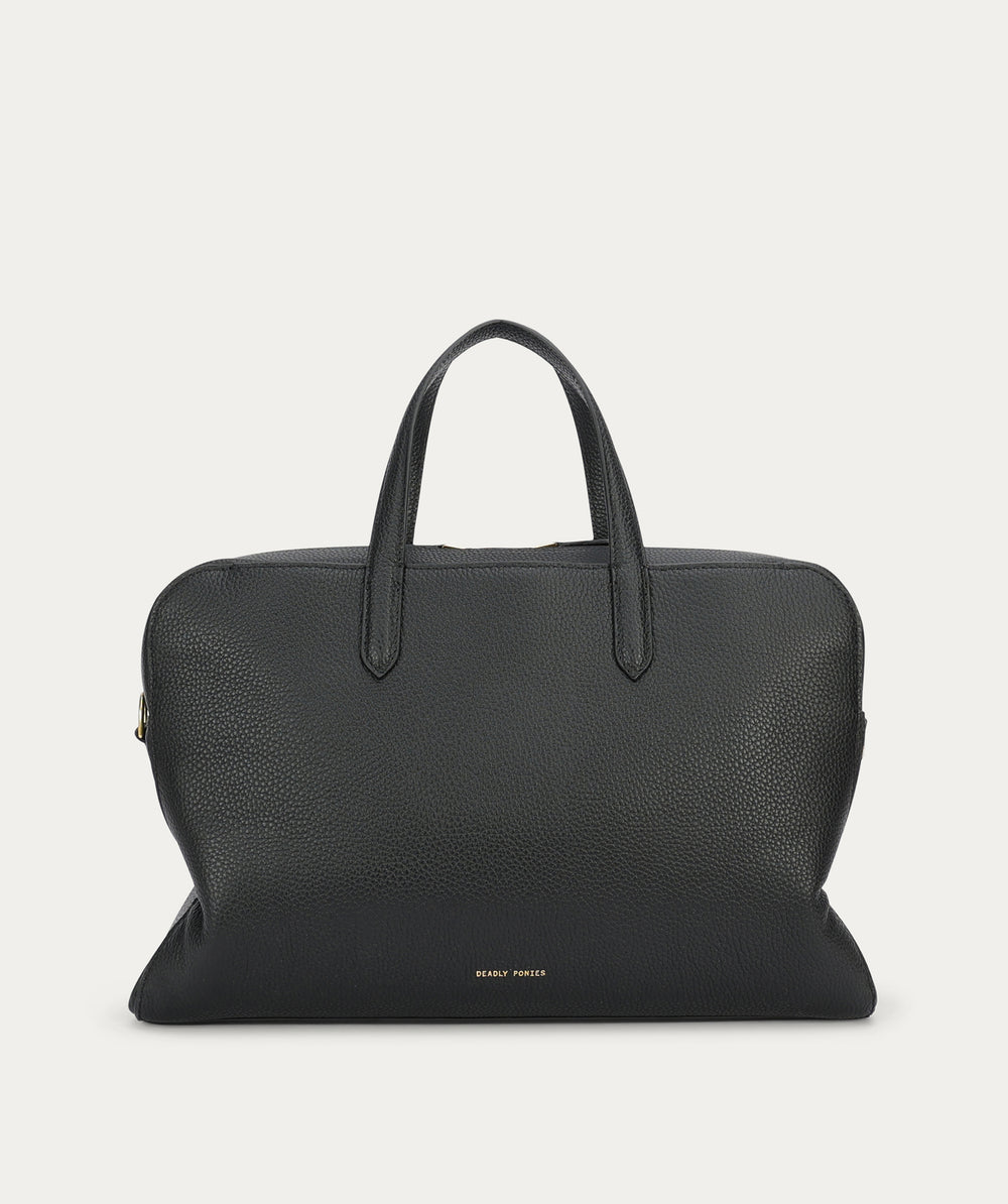 Zorro Briefcase - Black/Brass