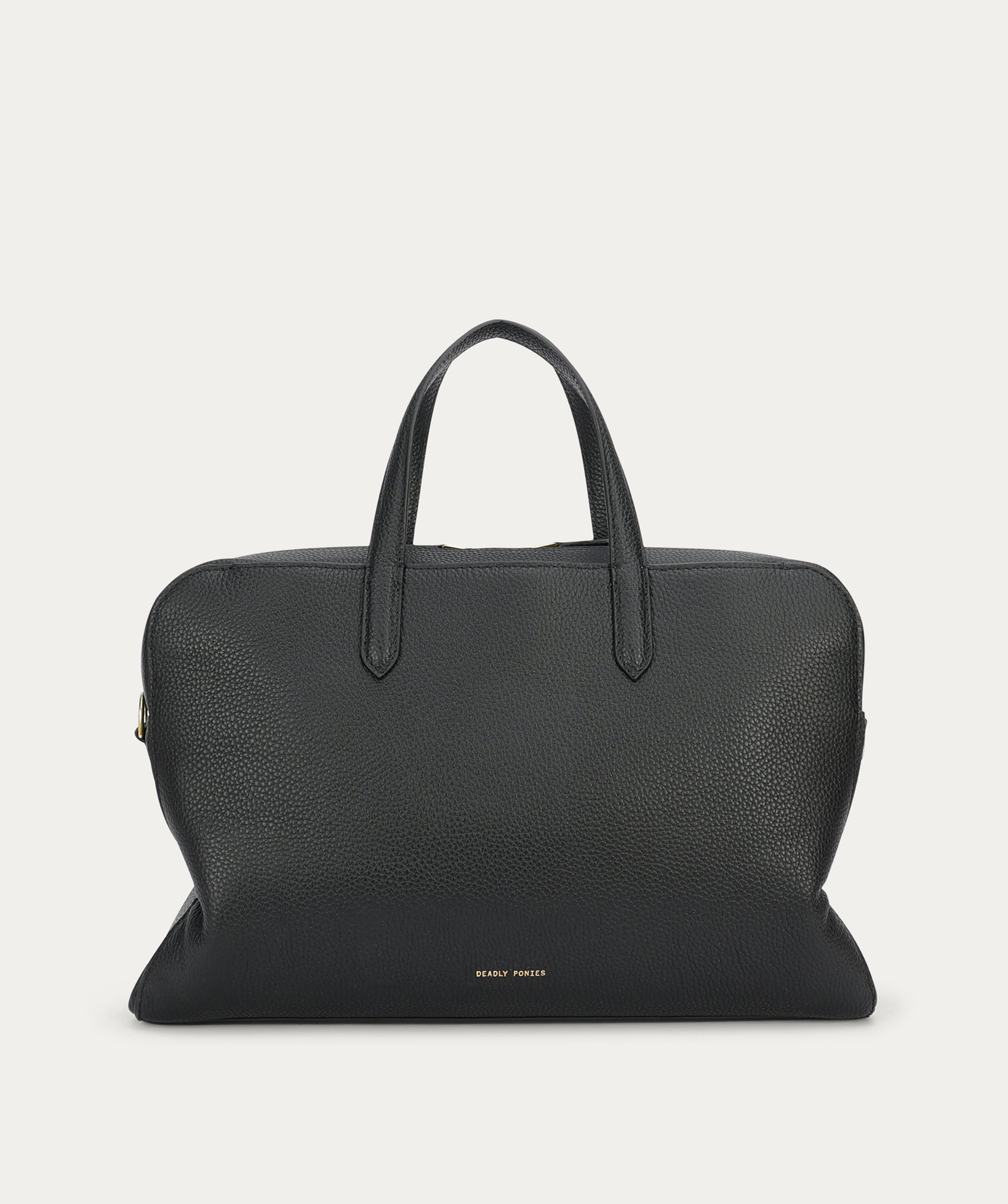 Zorro Briefcase - Black/Brass