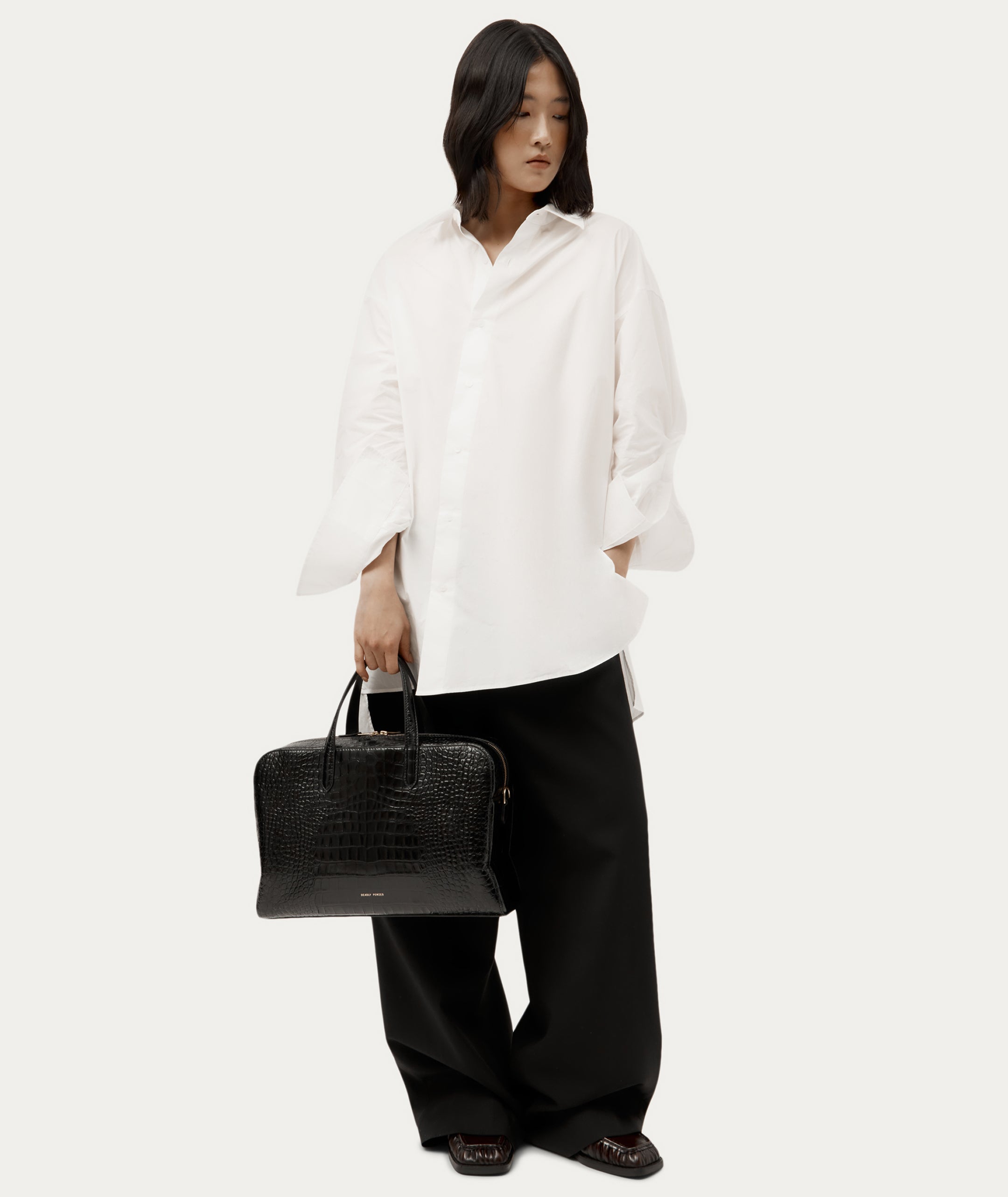 Zorro Briefcase - Black Croc
