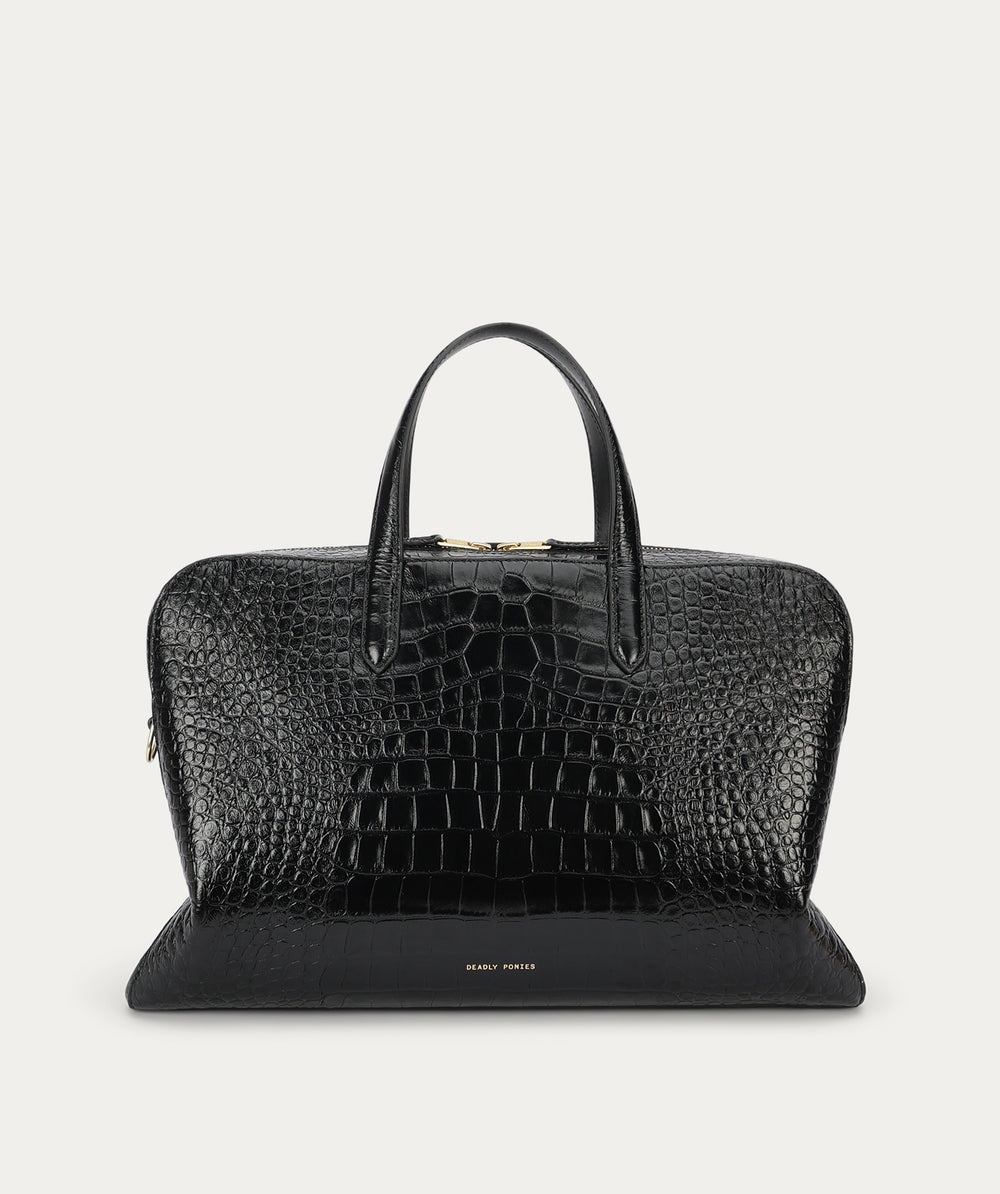 Zorro Briefcase - Black Croc