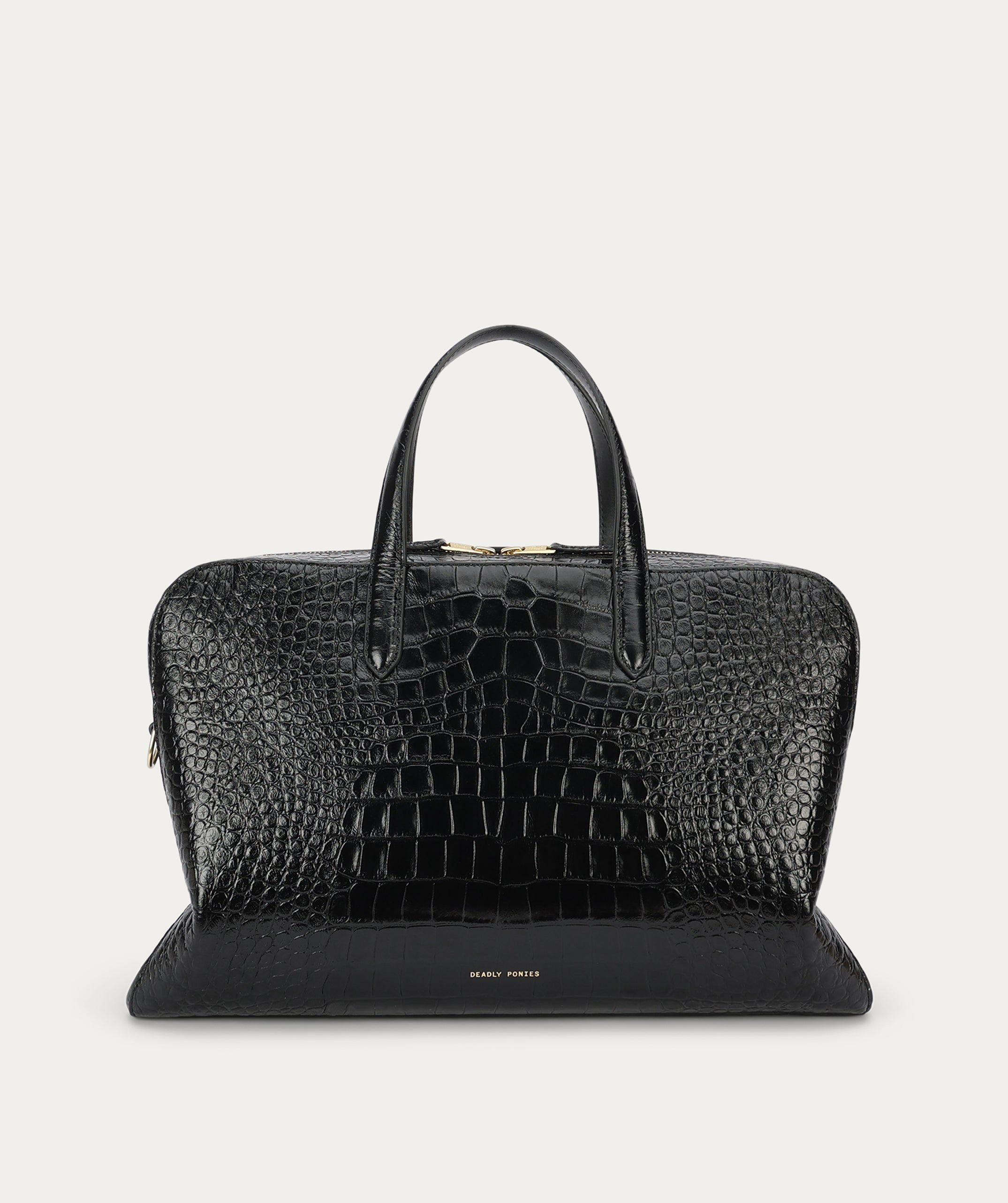 Zorro Briefcase - Black Croc