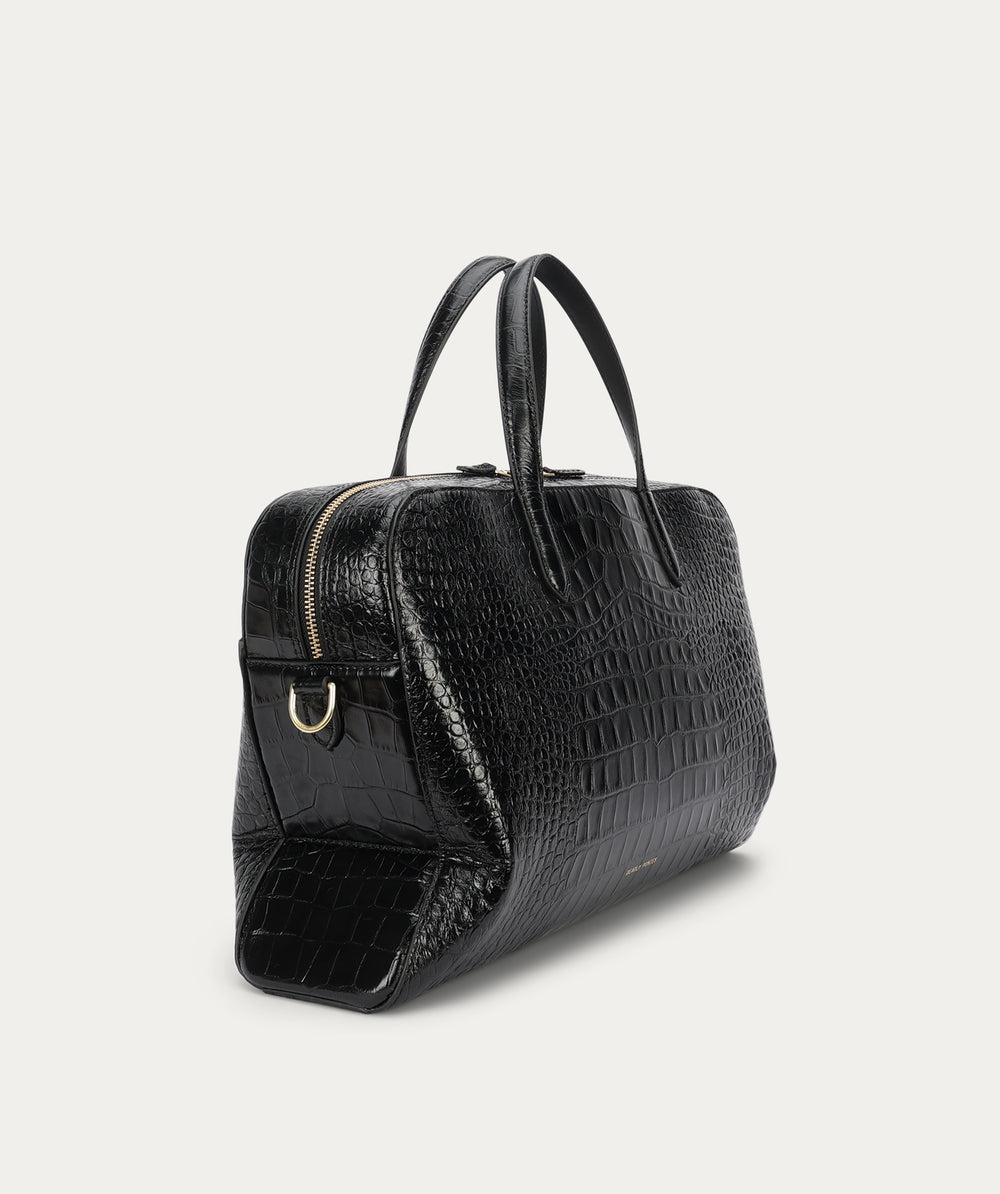 Zorro Briefcase - Black Croc
