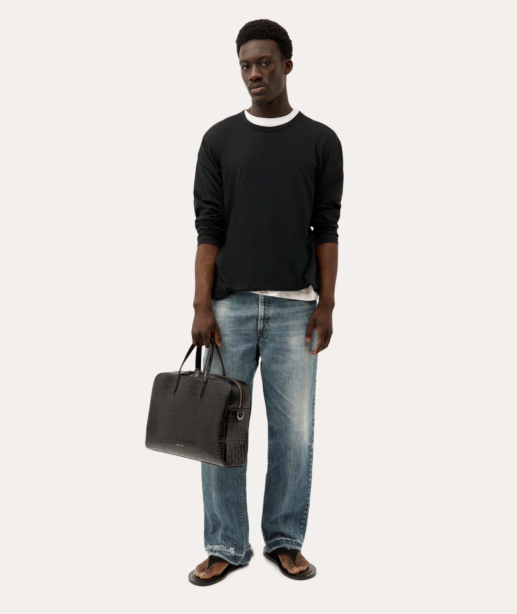 Zorro Briefcase - Black Croc