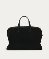 Zorro Briefcase - Black Suede/Silver