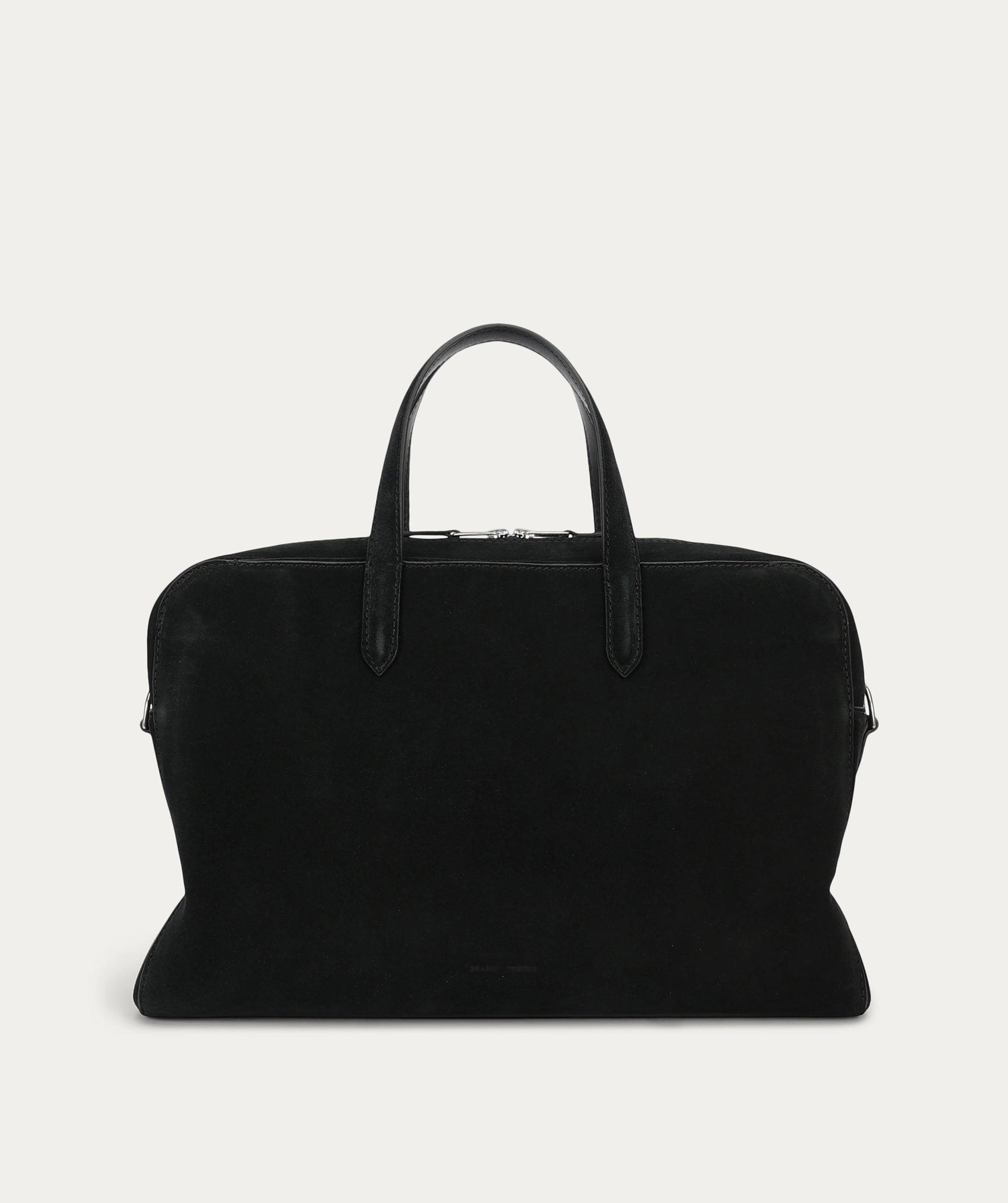 Zorro Briefcase - Black Suede/Silver