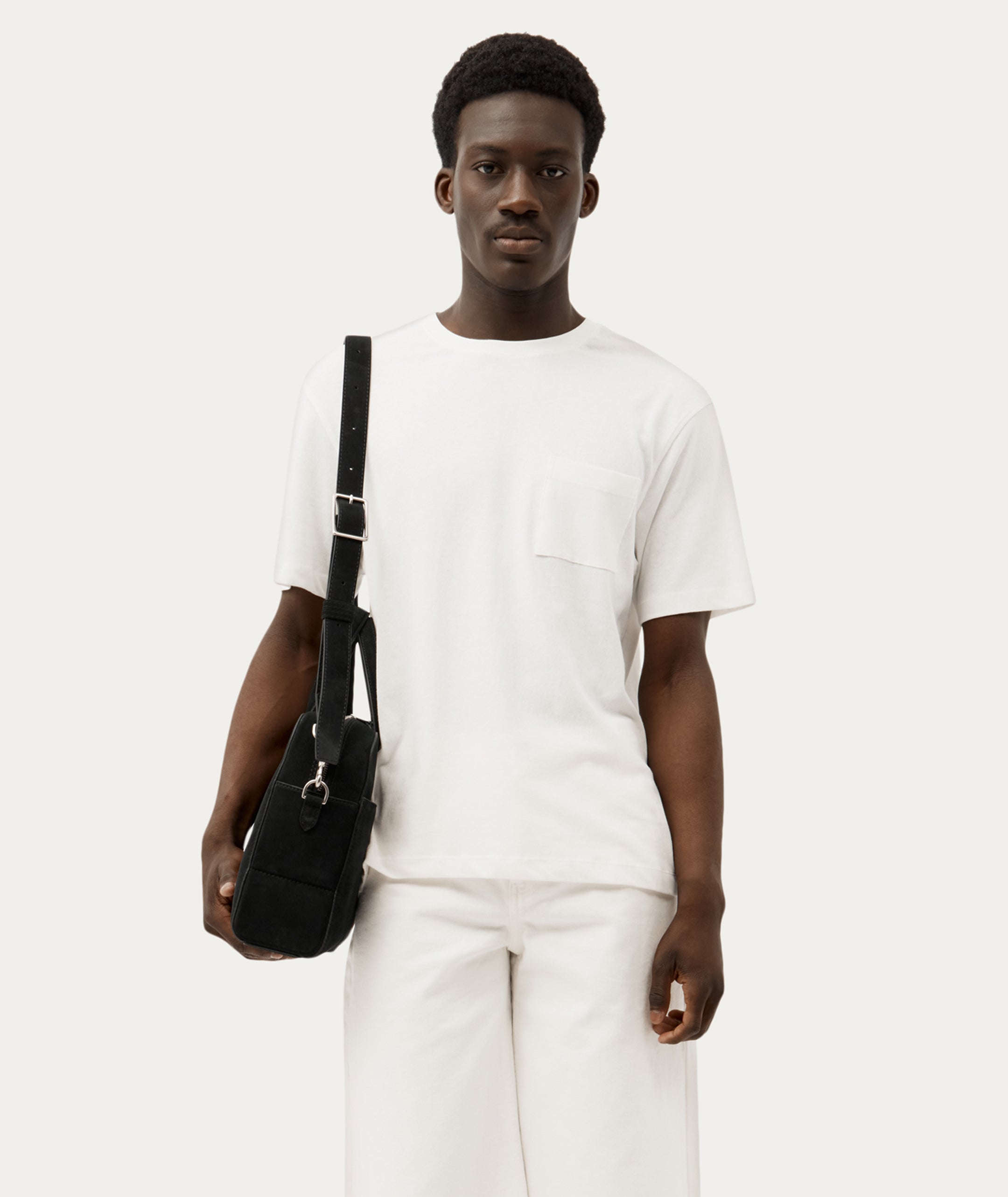 Zorro Briefcase - Black Suede/Silver