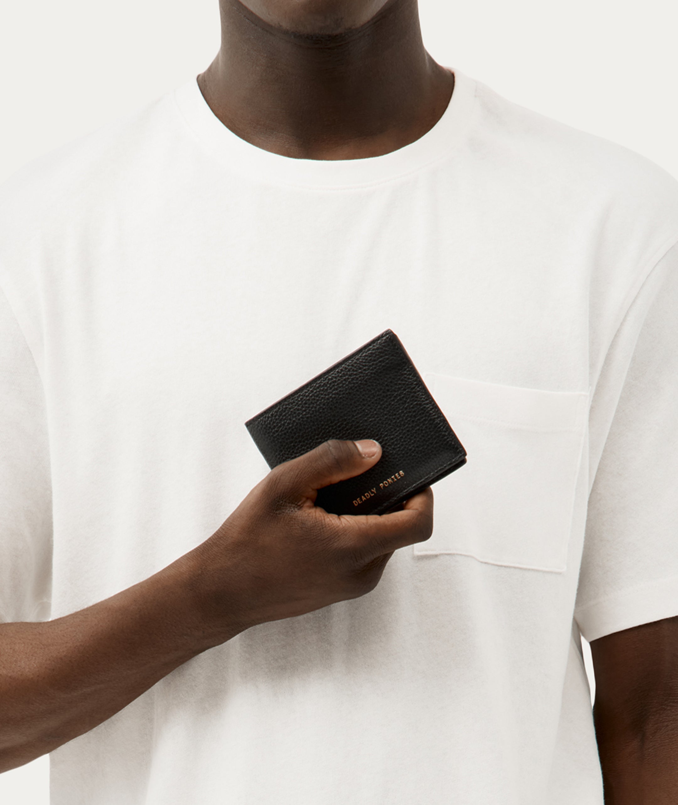 Unisex Flip Wallet - Black/Brass