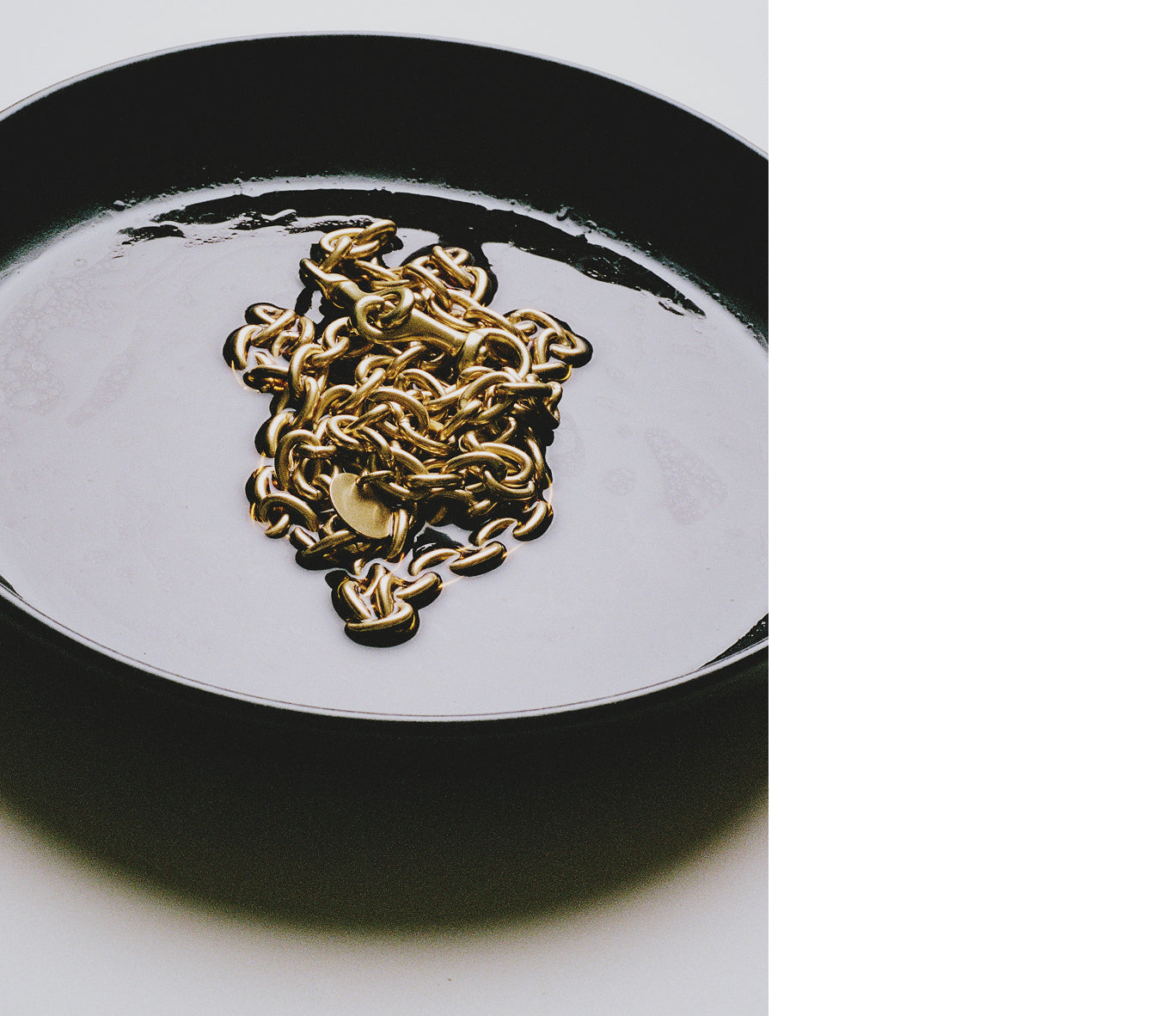 <h5>Solid Brass Chain on Merlot Beetroot Glaze</h5>